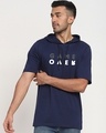 Shop Game Over Minimal Half Sleeve Hoodie T-shirt-Front