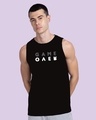 Shop Men's Black Game Over Minimal Typography Vest-Front