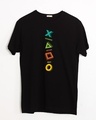 Shop Gamers Never Quit Half Sleeve T-Shirt Black -Front