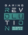 Shop Gaming Revolution Half Sleeve T-Shirt Navy Blue