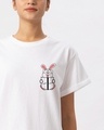 Shop Geek Bunny Pocket Boyfriend T-Shirt-Front