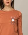 Shop Geek Bunny Pocket Round Neck 3/4th Sleeve T-Shirt-Front