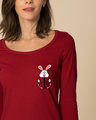 Shop Geek Bunny Pocket Scoop Neck Full Sleeve T-Shirt-Front