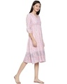 Shop Geometric Blooms Printed V-Neck Dress For Women's