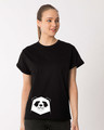 Shop Geometric Panda Boyfriend T-Shirt-Front