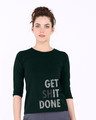 Shop Get It Round Neck 3/4th Sleeve T-Shirt-Front