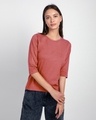 Shop Ginger Spice Round Neck 3/4th Sleeve T-Shirt-Front