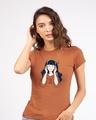 Shop Girl Lost In Music Half Sleeve T-Shirt-Front