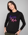 Shop Girls Rule Fleece Light Sweatshirt-Front