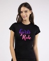 Shop Girls Rule Half Sleeve T-Shirt-Front