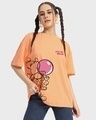 Shop Women's Orange Give Me Break Graphic Printed Oversized T-shirt-Front