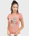 Shop Women's Pink Give Me Coffee Graphic Printed T-shirt-Front