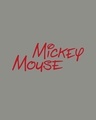 Shop Glitch Mickey Round Neck 3/4 Sleeve T-Shirt Meteor Grey (DL)