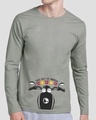 Shop Go Into The Unknown Full Sleeve T-Shirt Meteor Grey-Front