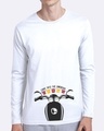 Shop Go Into The Unknown Full Sleeve T-Shirt White-Front