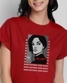 Shop Go Left Boyfriend T-Shirt Bold Red-Front
