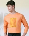 Shop Go With The Flow Wave  Full Sleeve T-Shirt Mock Orange-Front
