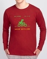 Shop Goin Offline Full Sleeve T-Shirt Bold Red-Front