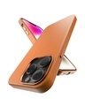 Shop Golden Brown Leather Case for Apple iPhone 15 Pro Max-Front