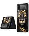 Shop Golden Grey Lion Premium Glass Case for Samsung Galaxy Z Flip4 5G (Shock Proof, Scratch Resistant)-Front