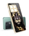 Shop Golden Grey Tiger Metallic Gold Premium Glass Case for OnePlus 10 Pro-Front