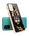 Shop Golden Grey Tiger Metallic Gold Premium Glass Case for OnePlus 8T-Front