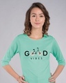 Shop Good Vibes Bicycle Round Neck 3/4th Sleeve T-Shirt-Front