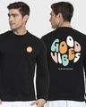 Shop Men's Black Good Vibes Typography Sweatshirt-Front