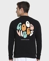 Shop Men's Black Good Vibes Typography Sweatshirt-Design