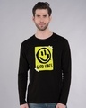 Shop Good Vibes Smiley Full Sleeve T-Shirt Black-Front