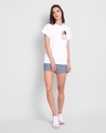 Shop Women's White Goofy Mickey Pocket Graphic Printed Boyfriend T-shirt-Full