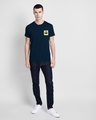 Shop GOOFY NEON Half Sleeve T-Shirt Navy Blue (DL)-Full