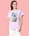Shop Goofy Peeking Boyfriend T-shirt (DL)-Front