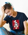 Shop Goofy Poster Boyfriend T-Shirt Navy Blue (DL)-Front