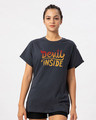 Shop Gradient Devil Inside Boyfriend T-Shirt-Front