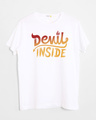 Shop Gradient Devil Inside Half Sleeve T-Shirt-Front