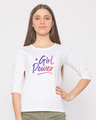 Shop Gradient Girl Power Round Neck 3/4th Sleeve T-Shirt-Front