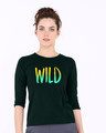 Shop Gradient Wild Round Neck 3/4th Sleeve T-Shirt-Front