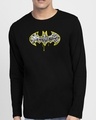 Shop Grafitti Batman Logo Full Sleeve T-Shirt Black (BML)