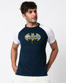 Shop Grafitti Batman Logo Half Sleeve Raglan T-Shirt (BML)-Front