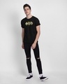 Shop Grafitti Batman Logo Half Sleeve T-Shirt Black (BML)-Full