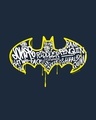 Shop Grafitti Batman Logo Half Sleeve T-Shirt Navy Blue (BML)-Full