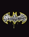Shop Grafitti Batman Logo Round Neck 3/4 Sleeve T-Shirt Black (BML)-Full