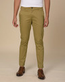 Shop Granola Khaki Slim Fit Cotton Chino Pants-Front