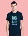Shop Great Hoon Half Sleeve T-Shirt Navy Blue-Front