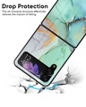 Shop Green Marble Premium Glass Case for Samsung Galaxy Z Flip4 5G (Shock Proof, Scratch Resistant)-Design