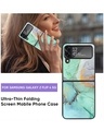 Shop Green Marble Premium Glass Case for Samsung Galaxy Z Flip4 5G (Shock Proof, Scratch Resistant)-Full