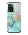 Shop Green Marble Printed Premium Glass case for OPPO A77s (Shock Proof,Scratch Resistant)-Front