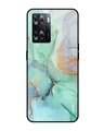 Shop Green Marble Printed Premium Glass Cover for Oppo A57 4G (Shockproof, Light Weight)-Front