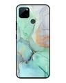 Shop Green Marble Printed Premium Glass Cover for Realme C21Y (Shockproof, Light Weight)-Front